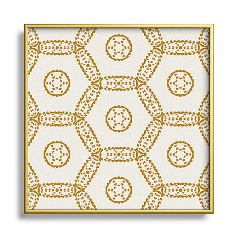 Heather Dutton Madina Ivory Goldenrod Square Metal Framed Art Print
