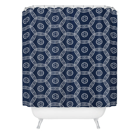 Heather Dutton Madina Navy Shower Curtain