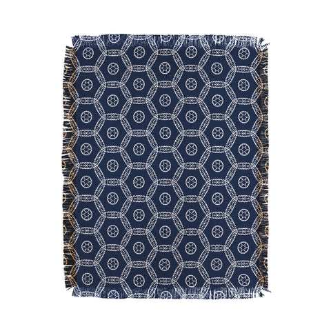 Heather Dutton Madina Navy Throw Blanket