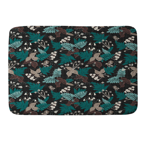 Heather Dutton Magic Forest Black Memory Foam Bath Mat
