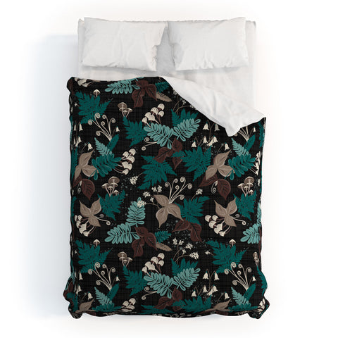 Heather Dutton Magic Forest Black Duvet Cover