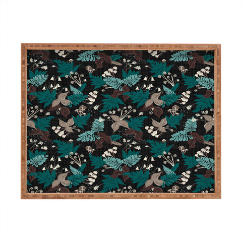 Heather Dutton Magic Forest Black Rectangular Tray