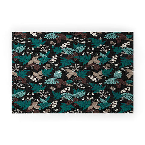 Heather Dutton Magic Forest Black Welcome Mat