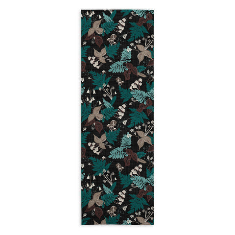 Heather Dutton Magic Forest Black Yoga Towel