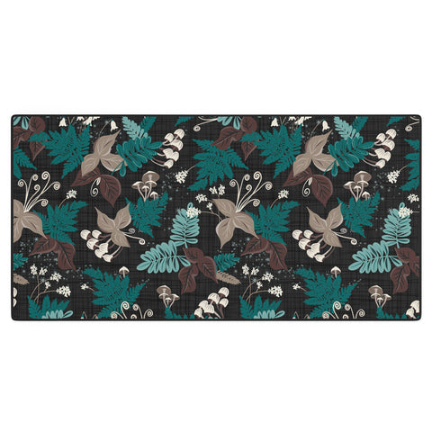 Heather Dutton Magic Forest Black Desk Mat