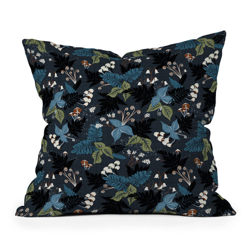 Heather Dutton Magic Forest Midnight Throw Pillow
