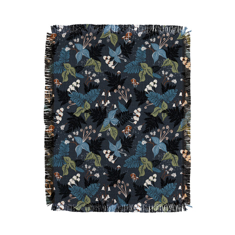 Heather Dutton Magic Forest Midnight Throw Blanket