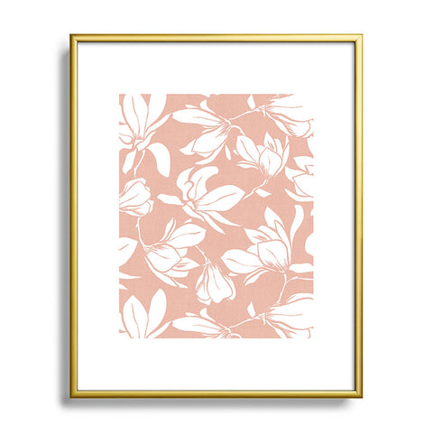 Heather Dutton Magnolia Garden Blush Pink Metal Framed Art Print