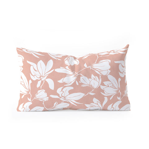 Heather Dutton Magnolia Garden Blush Pink Oblong Throw Pillow