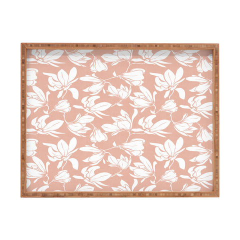 Heather Dutton Magnolia Garden Blush Pink Rectangular Tray