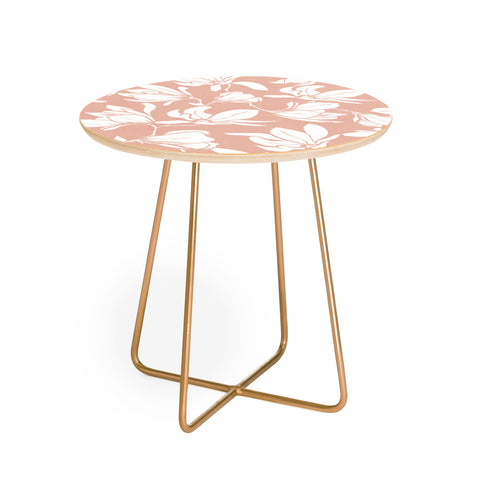 Heather Dutton Magnolia Garden Blush Pink Round Side Table
