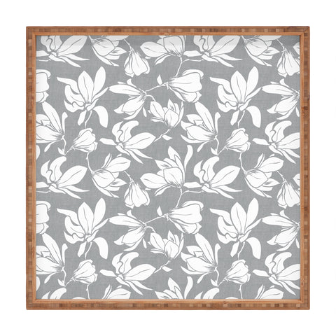 Heather Dutton Magnolia Garden Grey Square Tray