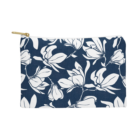 Heather Dutton Magnolia Garden Navy Pouch