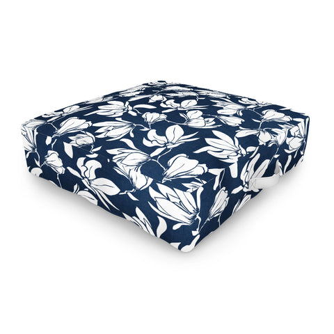 Heather Dutton Magnolia Garden Navy Outdoor Floor Cushion