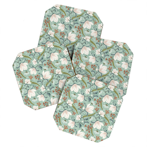Heather Dutton Magnolia Plantation Celadon Coaster Set
