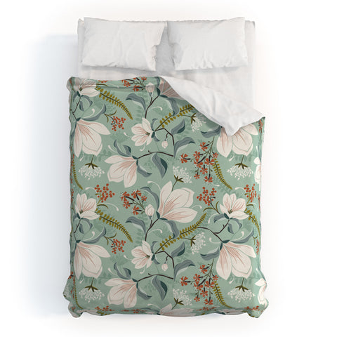 Heather Dutton Magnolia Plantation Celadon Duvet Cover