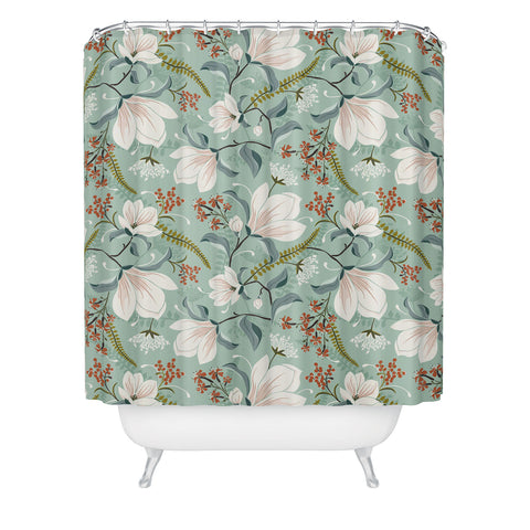 Heather Dutton Magnolia Plantation Celadon Shower Curtain