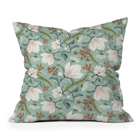 Heather Dutton Magnolia Plantation Celadon Throw Pillow