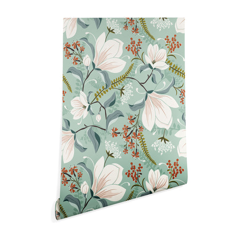 Heather Dutton Magnolia Plantation Celadon Wallpaper