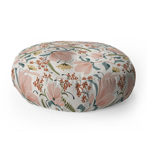 Heather Dutton Magnolia Plantation Ivory Floor Pillow Round