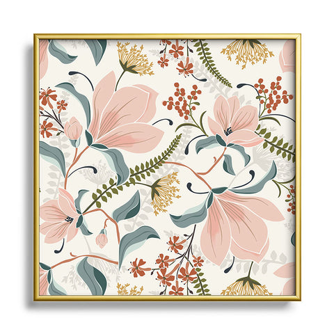 Heather Dutton Magnolia Plantation Ivory Square Metal Framed Art Print