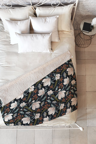Heather Dutton Magnolia Plantation Midnight Fleece Throw Blanket