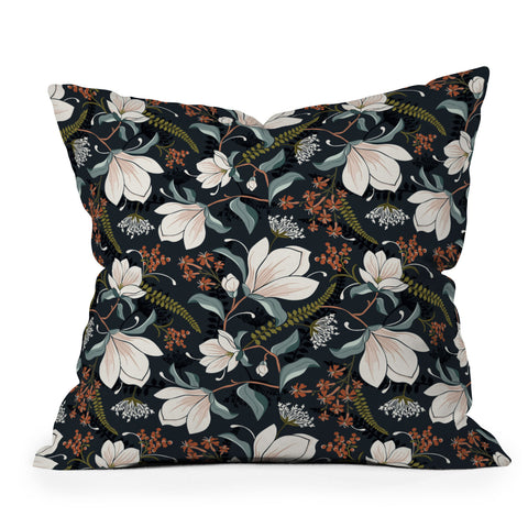 Heather Dutton Magnolia Plantation Midnight Outdoor Throw Pillow