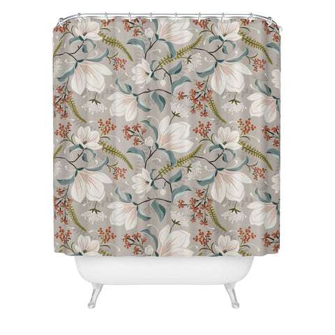 Heather Dutton Magnolia Plantation Taupe Shower Curtain