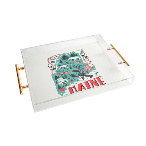 Heather Dutton Maine Map Acrylic Tray