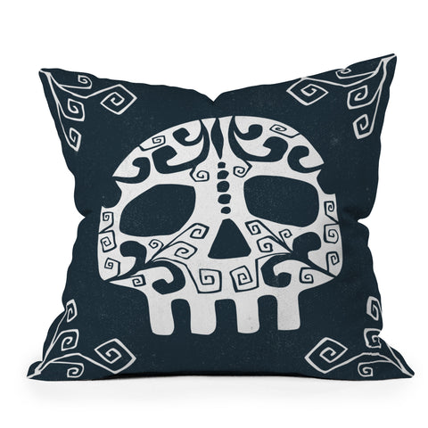 Heather Dutton Mascara de muerte Outdoor Throw Pillow