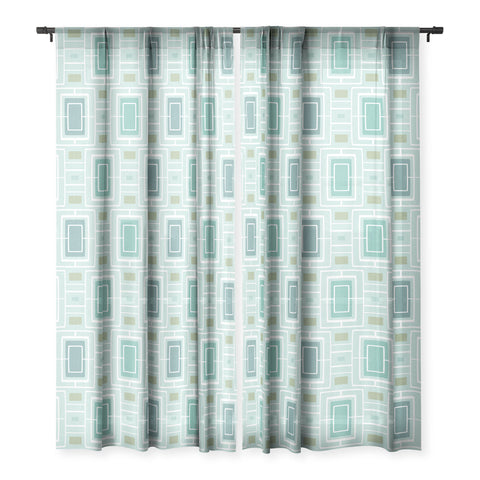 Heather Dutton Midtown Aqua Sheer Window Curtain