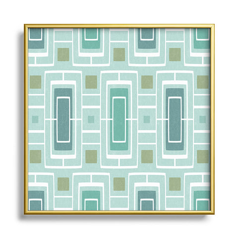 Heather Dutton Midtown Aqua Square Metal Framed Art Print