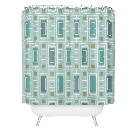 Heather Dutton Midtown Aqua Shower Curtain