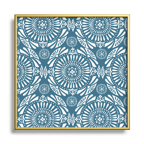 Heather Dutton Mystral Mineral Blue Square Metal Framed Art Print