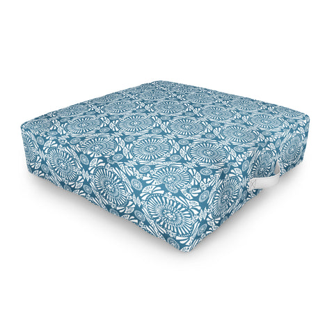 Heather Dutton Mystral Mineral Blue Outdoor Floor Cushion
