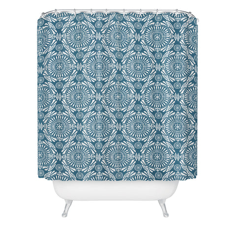 Heather Dutton Mystral Mineral Blue Shower Curtain