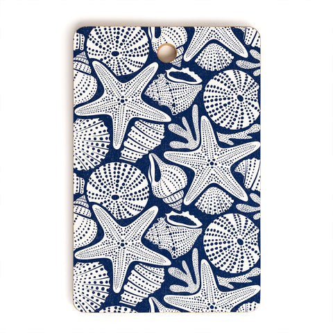 Heather Dutton Ocean Floor Nautical Shells Cutting Board Rectangle