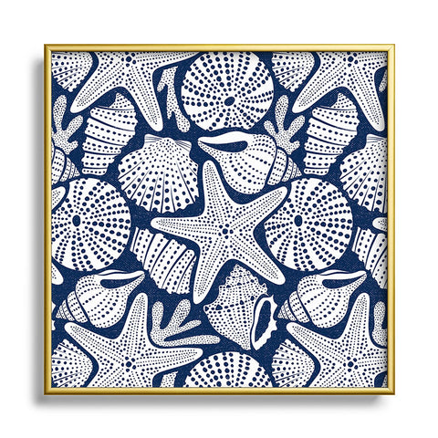 Heather Dutton Ocean Floor Nautical Shells Square Metal Framed Art Print