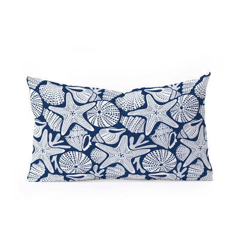 Heather Dutton Ocean Floor Nautical Shells Oblong Throw Pillow