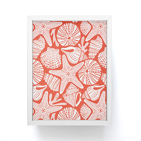 Heather Dutton Ocean Floor Nautical Shells Red Framed Mini Art Print