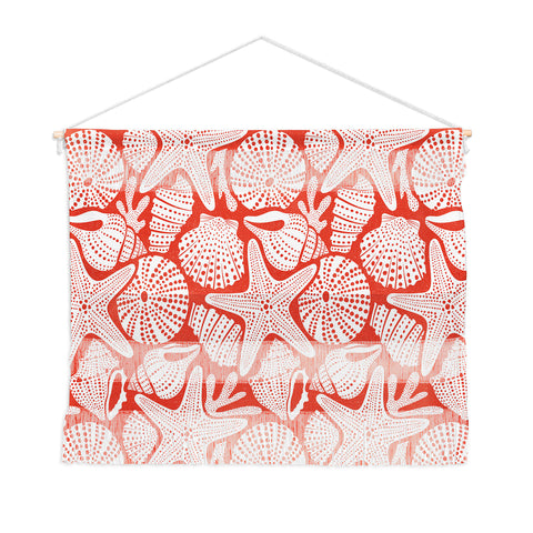 Heather Dutton Ocean Floor Nautical Shells Red Wall Hanging Landscape