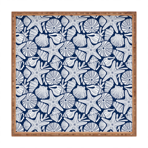 Heather Dutton Ocean Floor Nautical Shells Square Tray