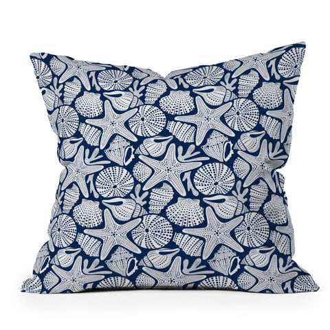 Heather Dutton Ocean Floor Nautical Shells Throw Pillow