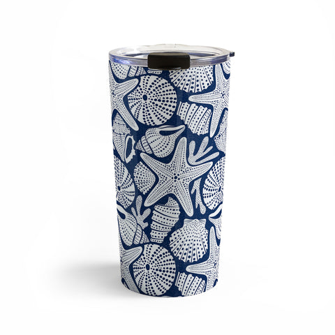 Heather Dutton Ocean Floor Nautical Shells Travel Mug