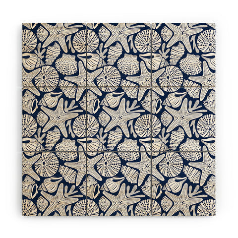 Heather Dutton Ocean Floor Nautical Shells Wood Wall Mural