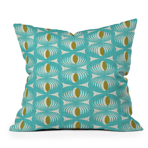 Heather Dutton Oculus Aqua Outdoor Throw Pillow