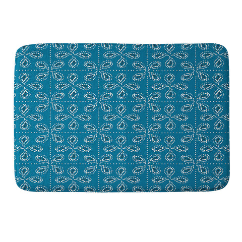 Heather Dutton Paizale Blue Ivory Memory Foam Bath Mat
