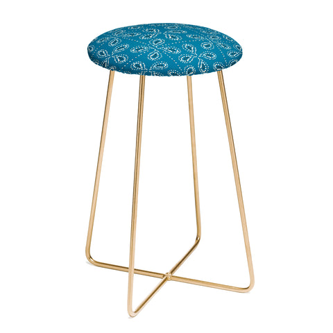 Heather Dutton Paizale Blue Ivory Counter Stool