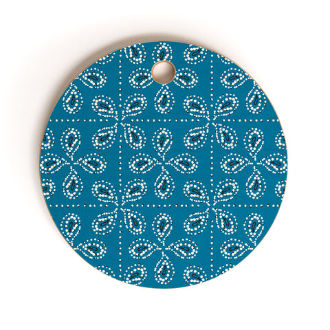 Heather Dutton Paizale Blue Ivory Cutting Board Round