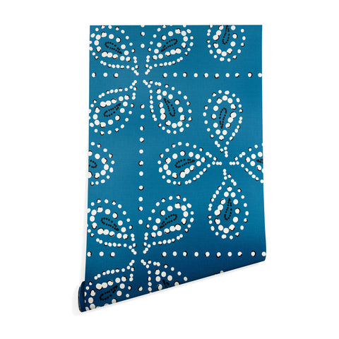 Heather Dutton Paizale Blue Ivory Wallpaper